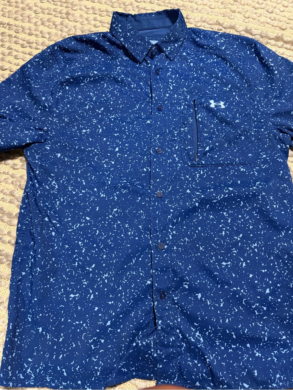 Under Armour Men’s Navy Blue Speckled Button-Down Shirt